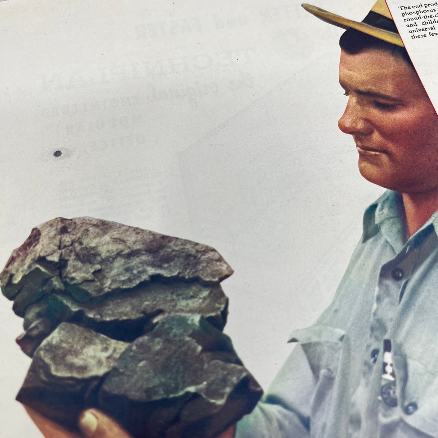 The Rock That Turns To Fire Monsanto Chemicals & Plastics 1951 Ad FL6-10