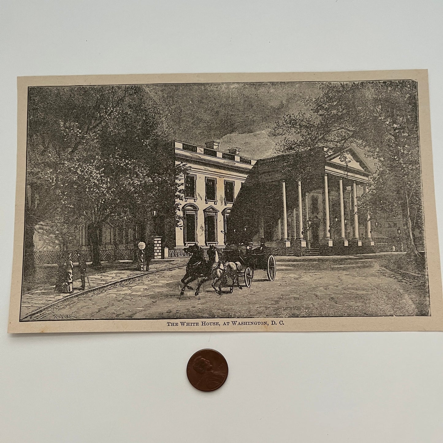 The White House, at Washington, D.C. 1894 Art Engraving SAG4-8