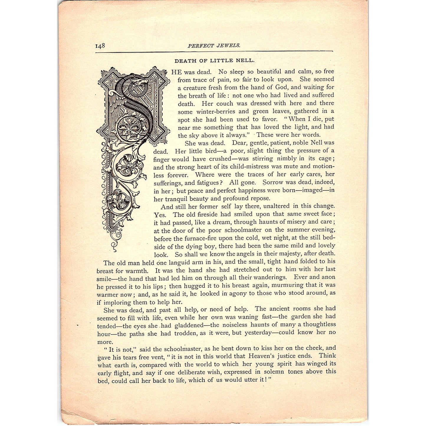 Death of Little Nell Charles Dickens 2 Pages 1884 Poem TA5-CJ-4