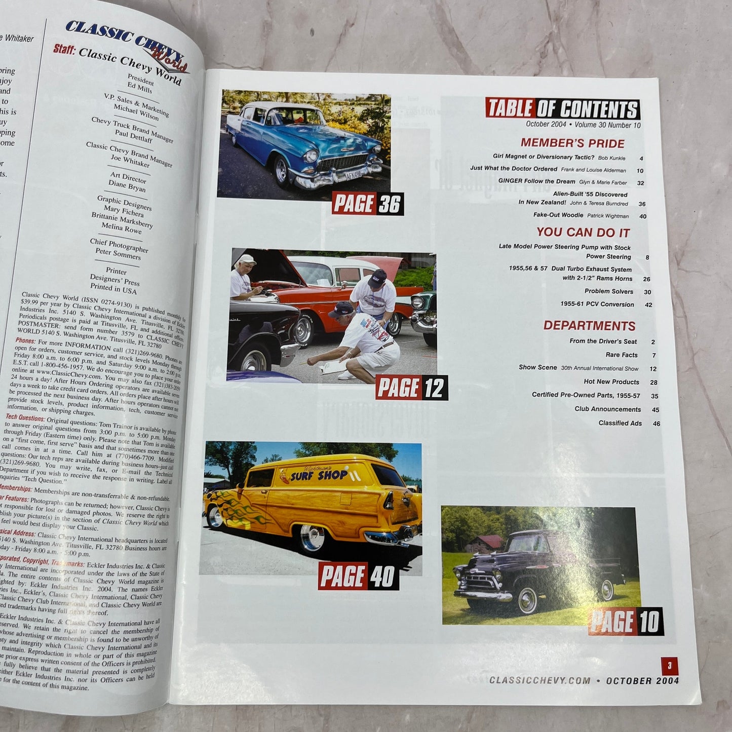 Sedan Delivery Woodie - '55, '56, '57 Classic Chevy World Magazine Oct 2004 M29