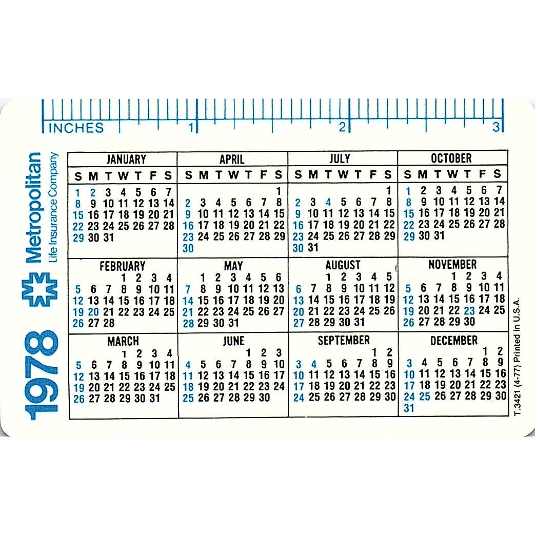 1978 Forest E Harrell Metropolitan Life Houston Vintage Business Card TH2-B1