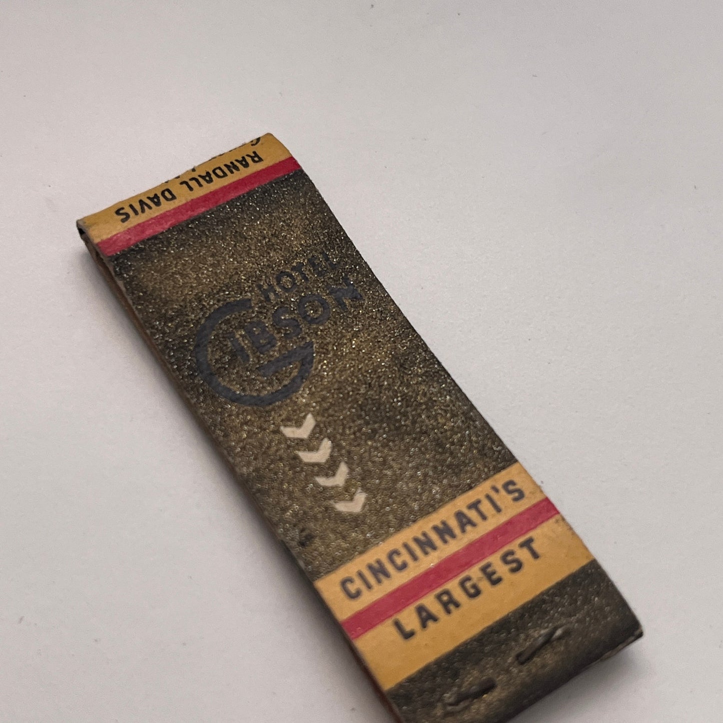 Hotel Gibson Cincinnati Randall Davis Vintage Matchbook Cover TB8-MB-5