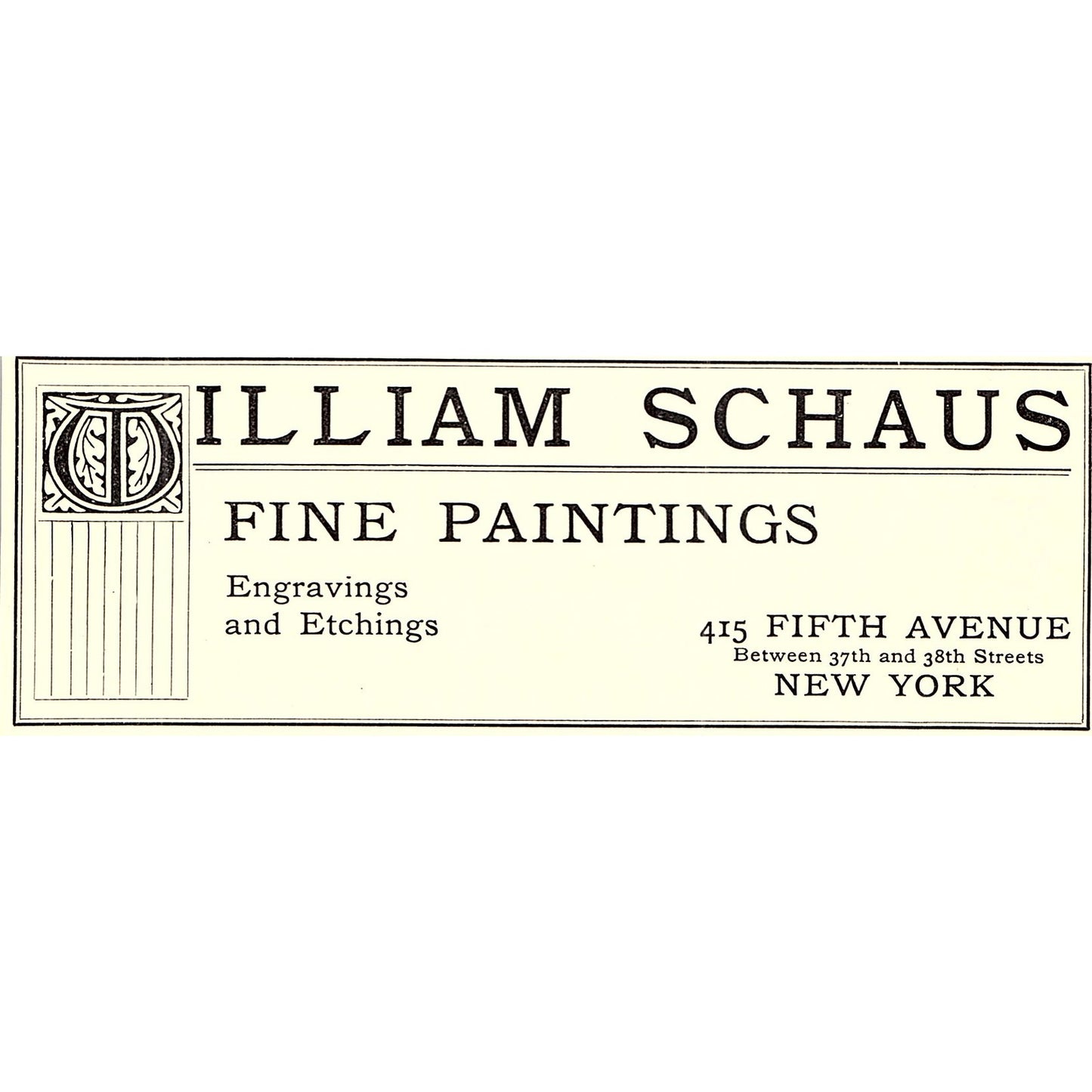 William Schaus Fine Paintings 5th Ave New York - 1906 Ad AF5-3