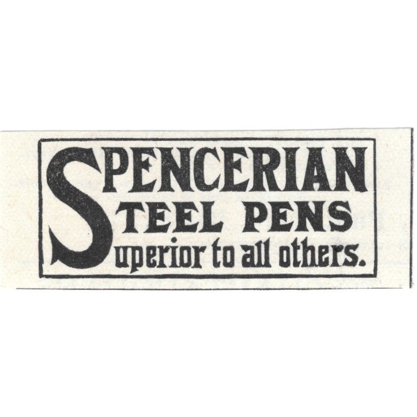 Spencerian Steel Pens c1890 Victorian Ad AE9-CH1