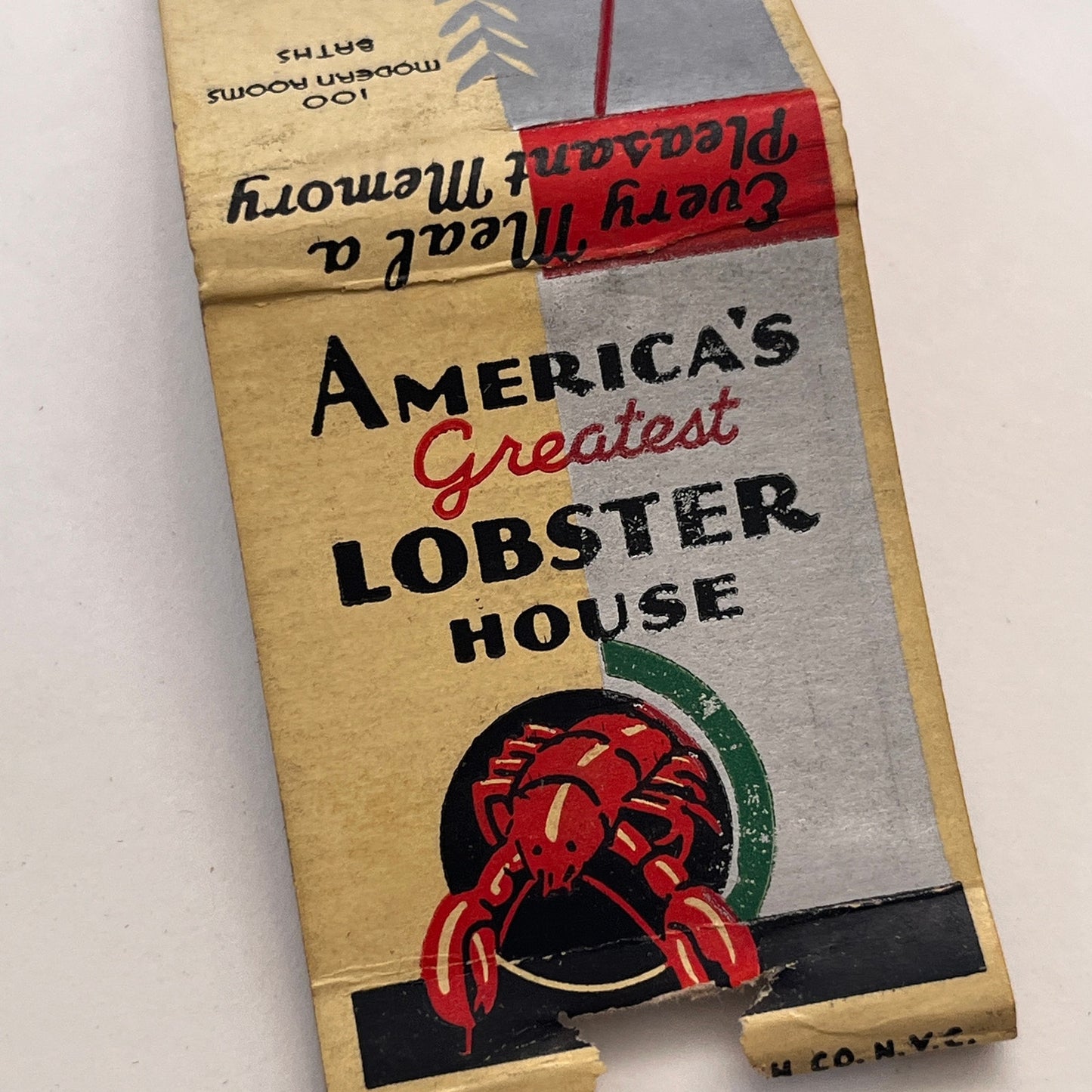 Hotel Highland Springfield MA Lobster House Vintage Matchbook Cover TB8-MB-15