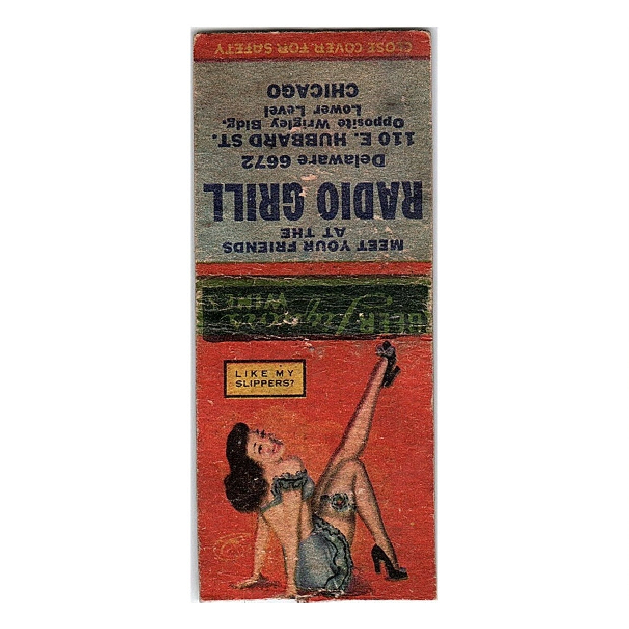 Radio Grill 110 E Hubbard St Chicago Pinup Vintage Matchbook Cover SC7-Y7
