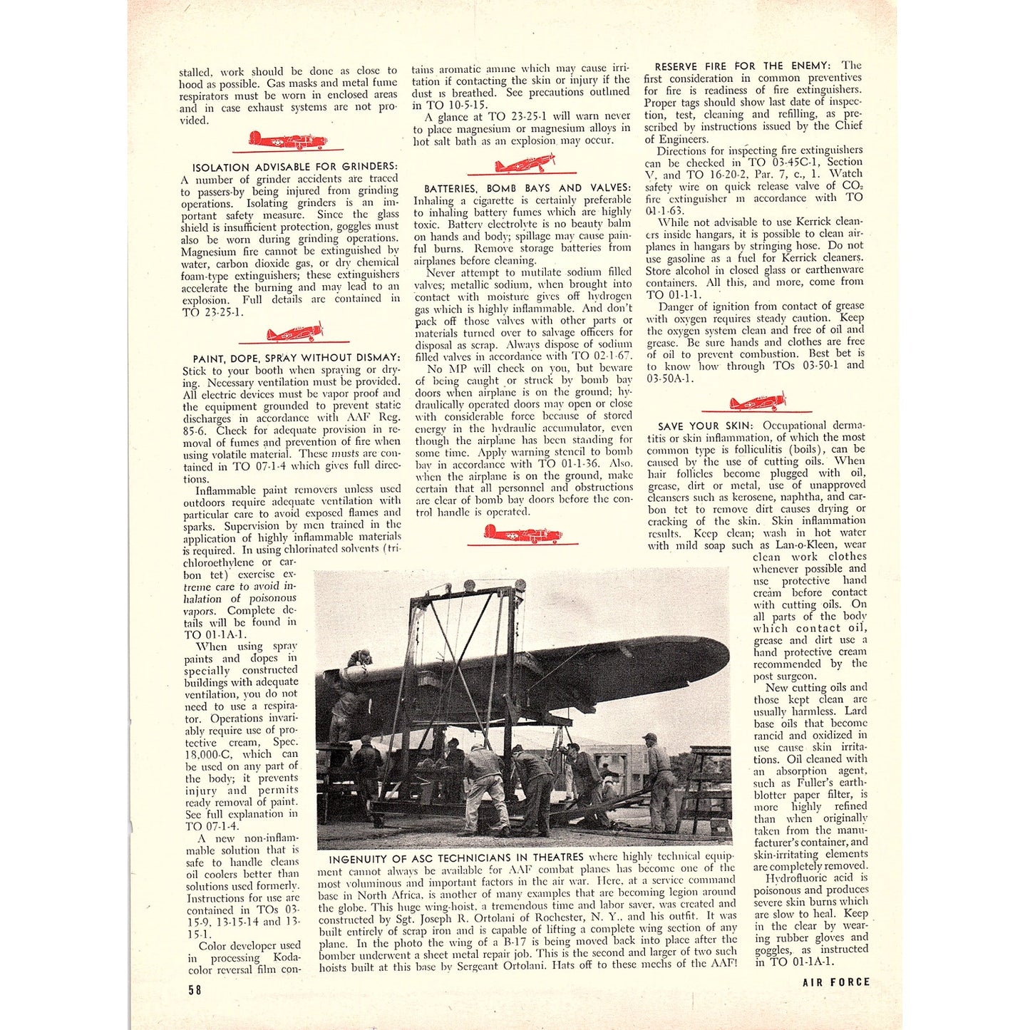 On the Line - US Air Force Maintenance Roundup 1944 WWII Article AG2-4