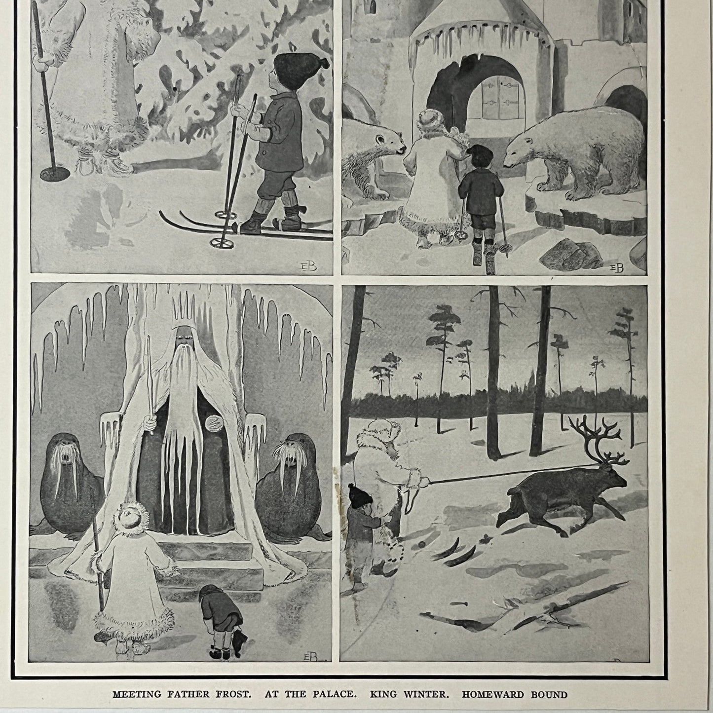 Antique Meeting Father Frost at the Palace King Winter 6x7 Art Print V2