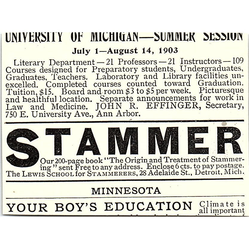 The Taconic School for Girls Lilian Dixon Lakeville CT 1903 Ad AG3-S14