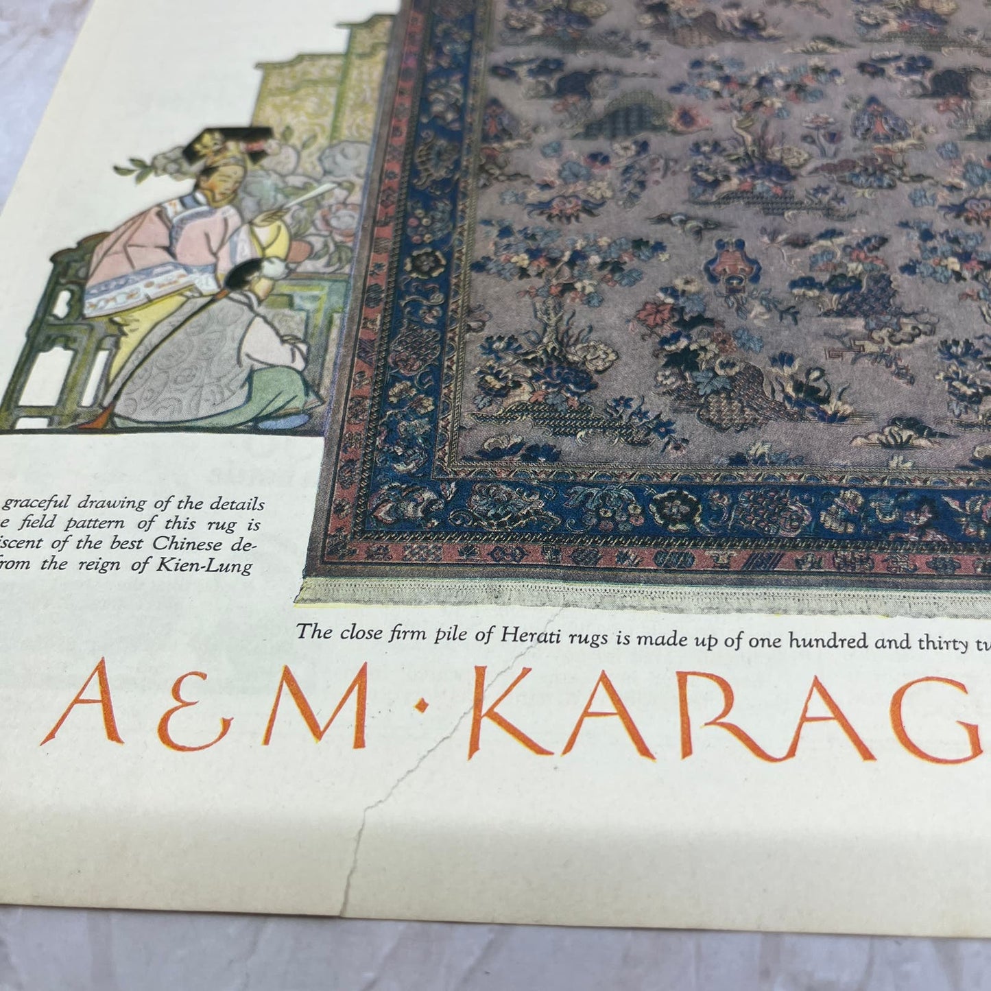 A&M Karagheusian Hearth Rugs NY 1924 Magazine Ad FL6-11