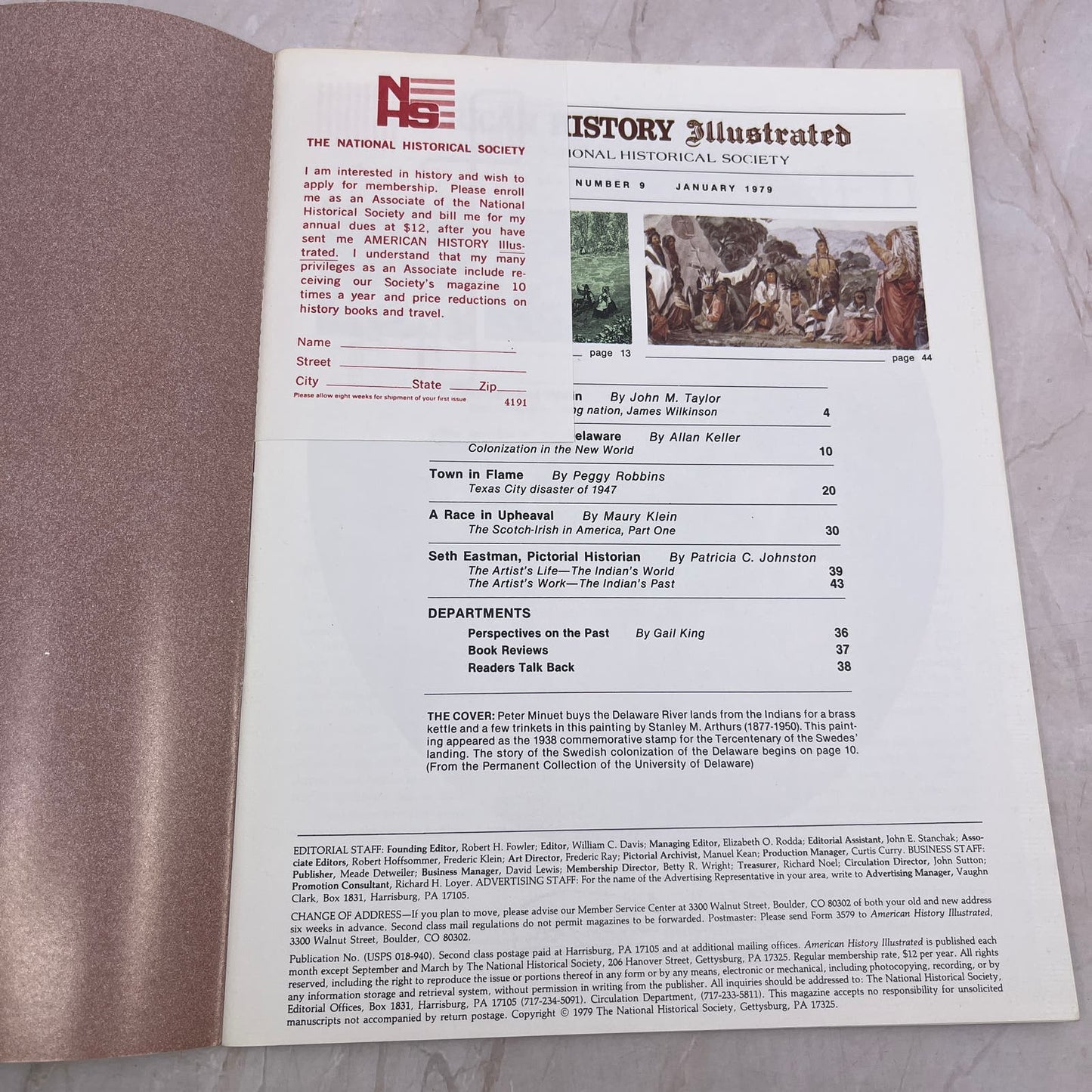 1979 Jan - American History Illustrated Magazine - Landing of Swedes & Finns M21