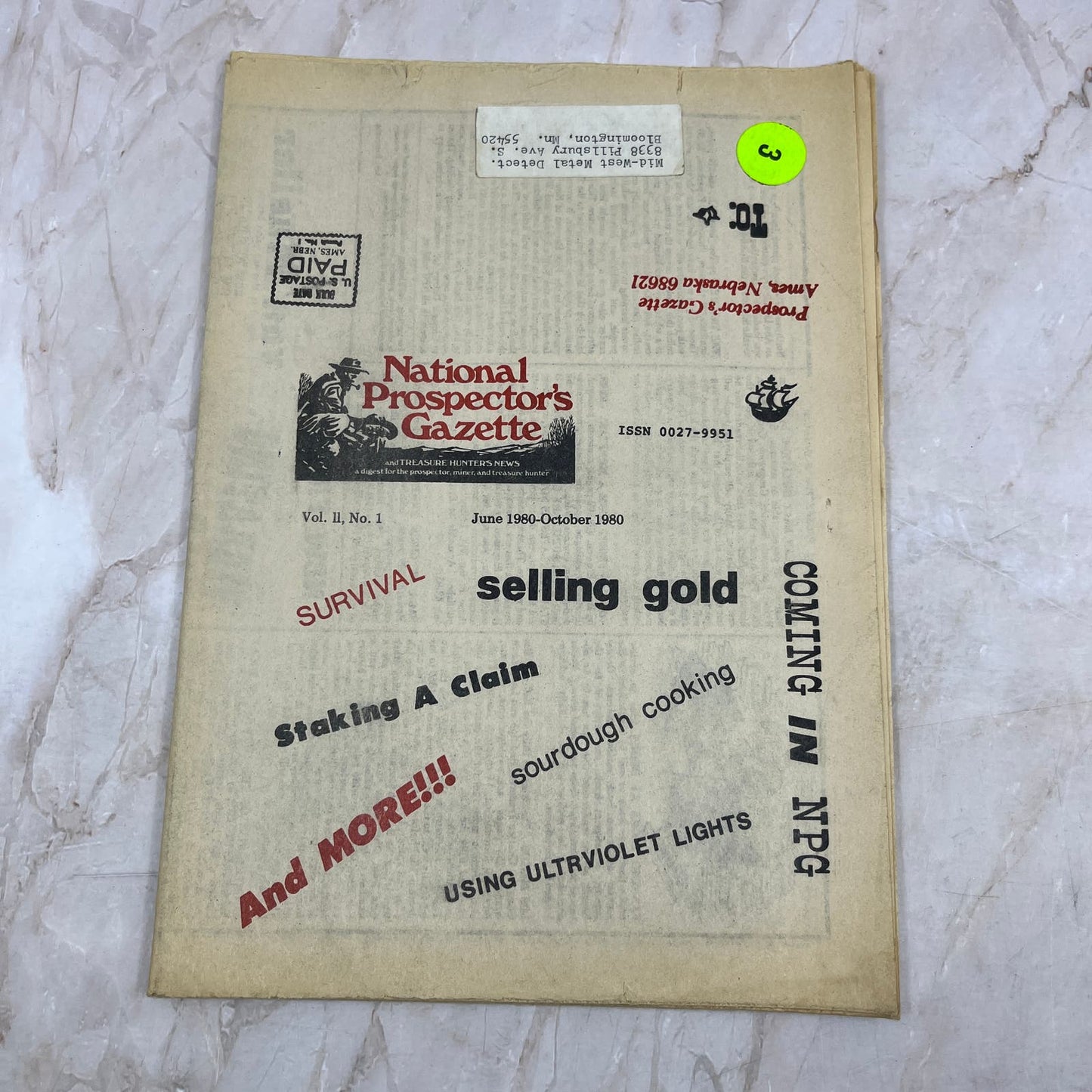 1980 Oct - The National Prospector's Gazette Newspaper - Treasure Hunting M11