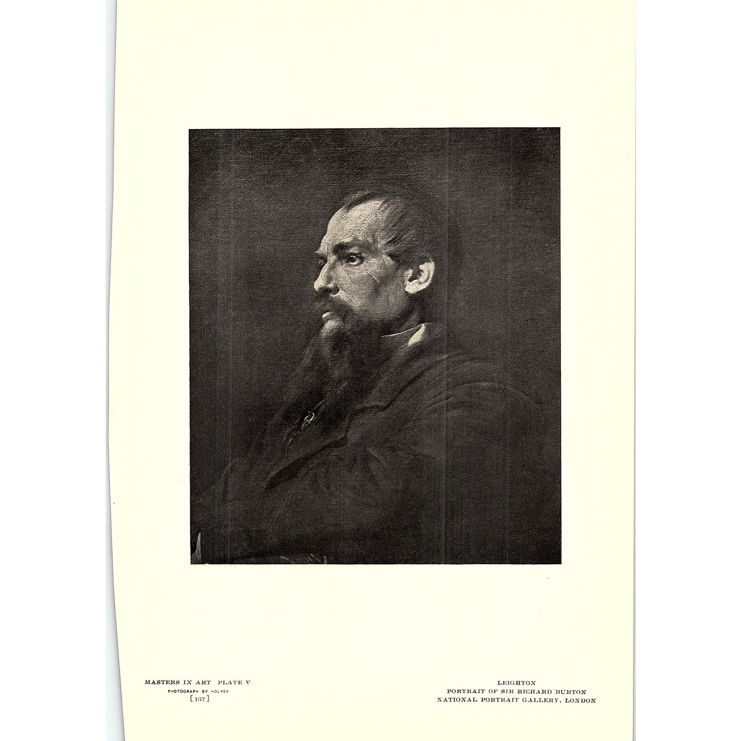 Portrait of Sir Richard Burton - Leighton - 1908 Litho Art Print AF5-4
