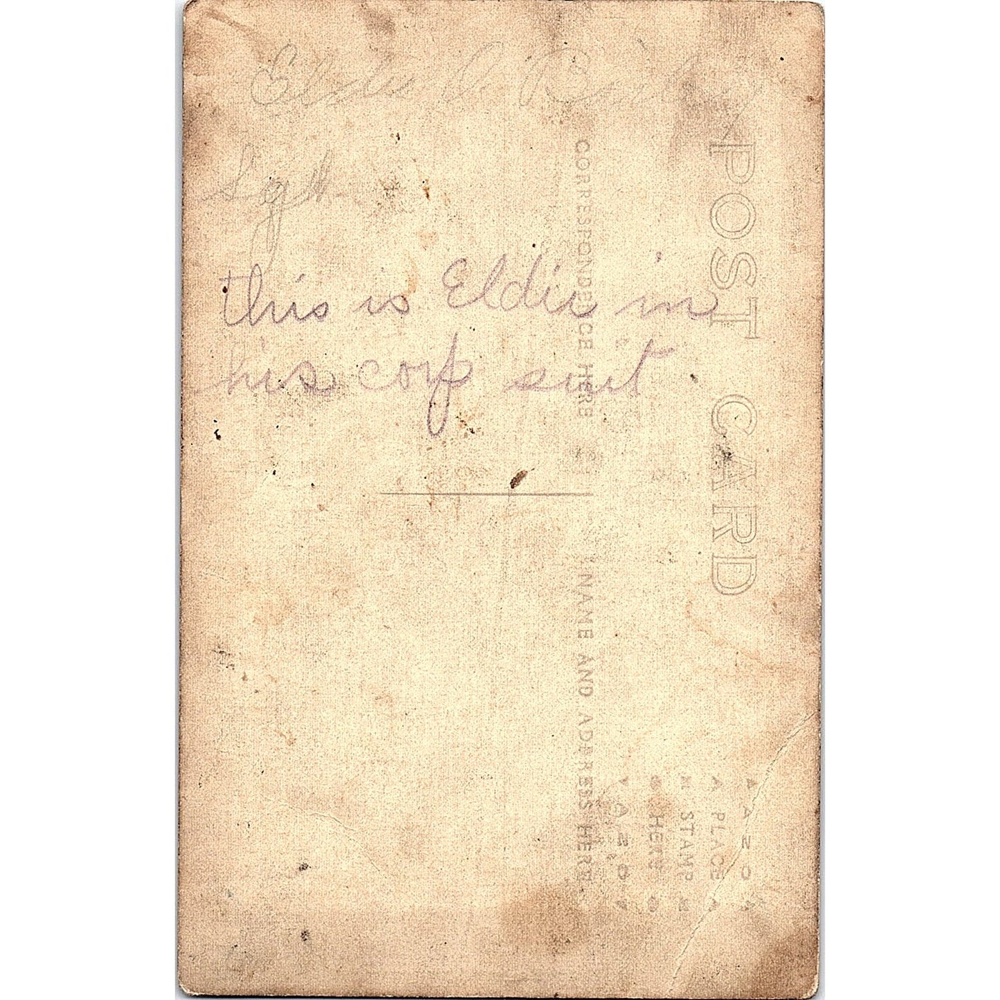 Portrait of Sgt. Eldis O. Bailey Antique Real Photo RPPC Postcard PE14