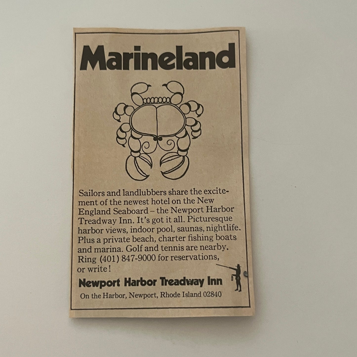Newport Harbor Treadway Inn Marineland Newport RI 1971 Magazine Ad SAG4-M2