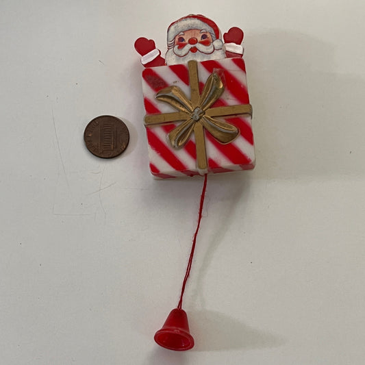 Vintage Santa Claus Pop Up Celluloid Christmas Pinback Button TB7-PB3