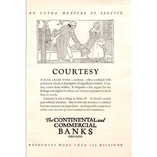 The Continental and Commercial Banks Chicago 1924 Magazine ad D23