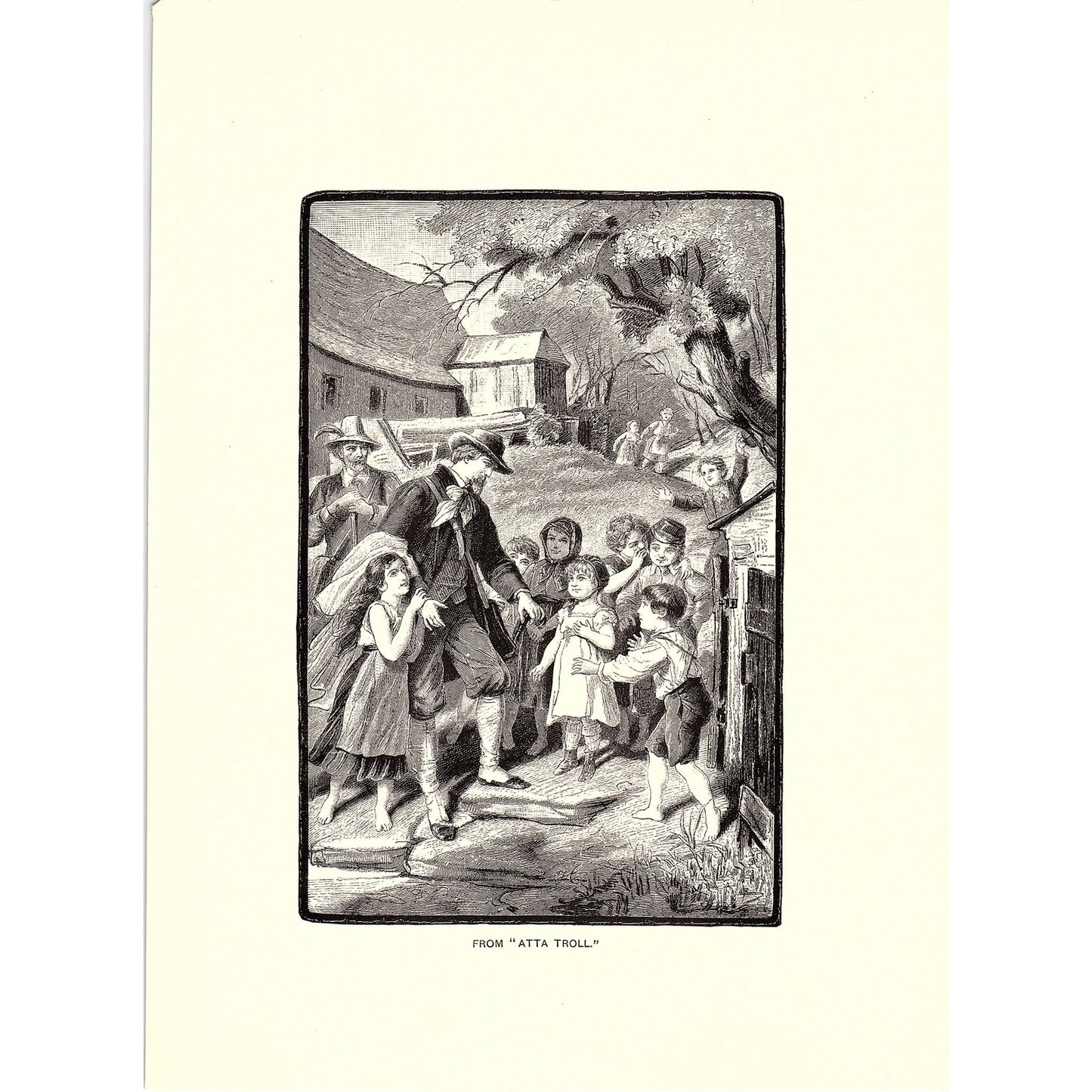 Atta Troll - A Midsummer Night's Dream - Heinrich Heine Engraving 8.5x11 V10