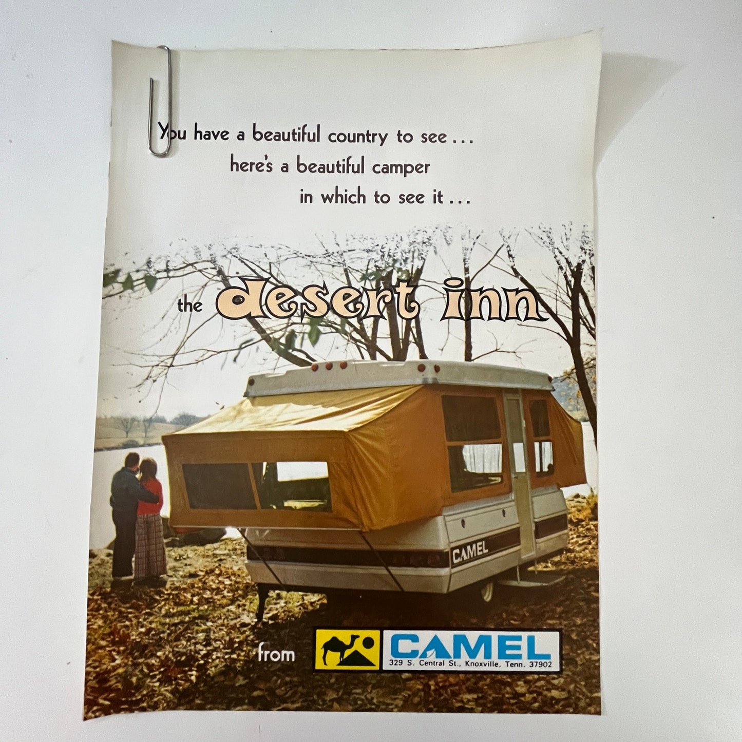 Camel Desert Inn Campers Camel Mfg Co Knoxville TN 1974 2 Page Ad SK28