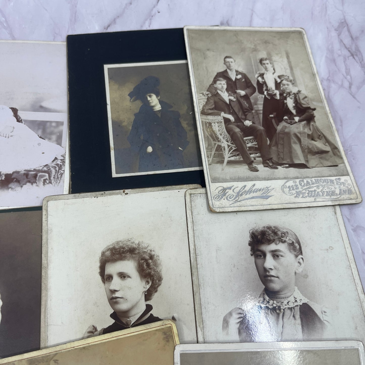 Lot of 12 Antique CDV Card Photos From Fort Wayne Indiana Area TK3