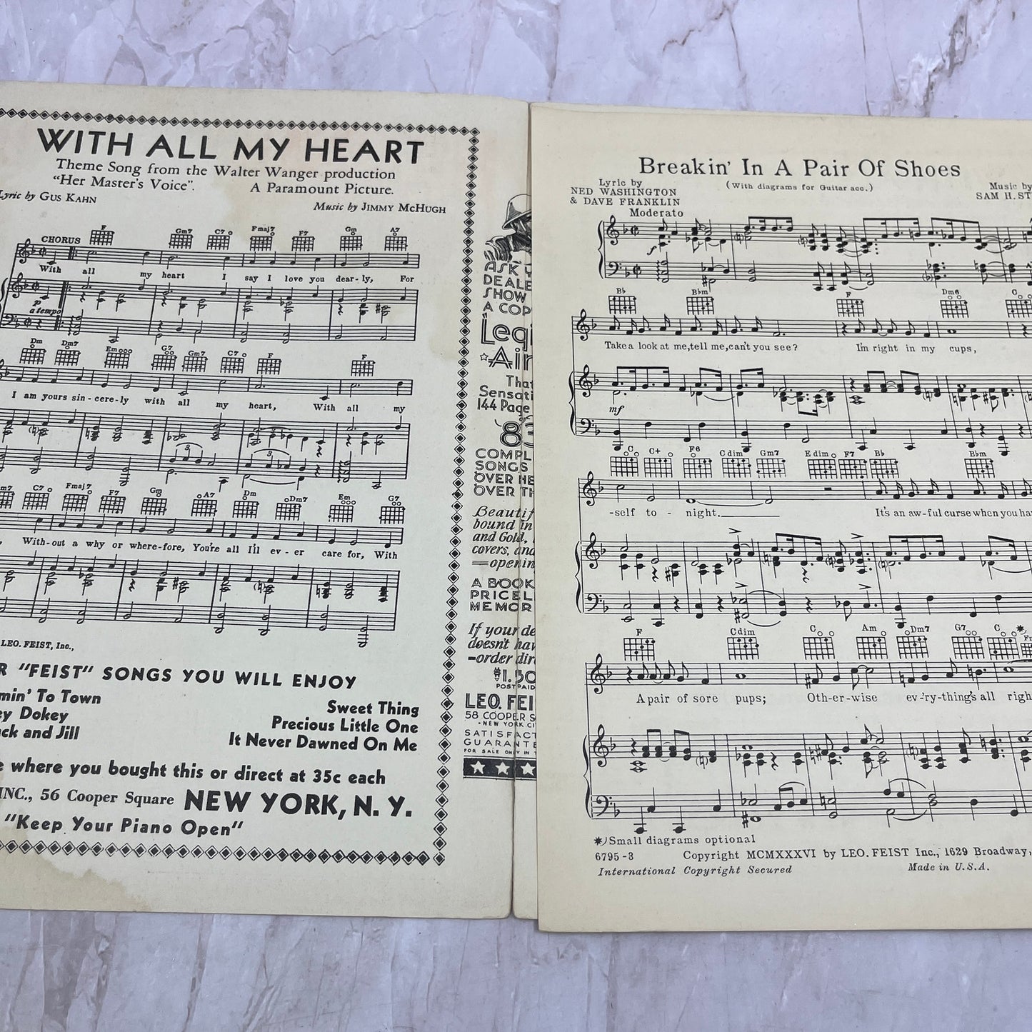 Breakin In a Pair of Shoes Sam H. Stept Virginia Verrill Antique Sheet Music Ti5