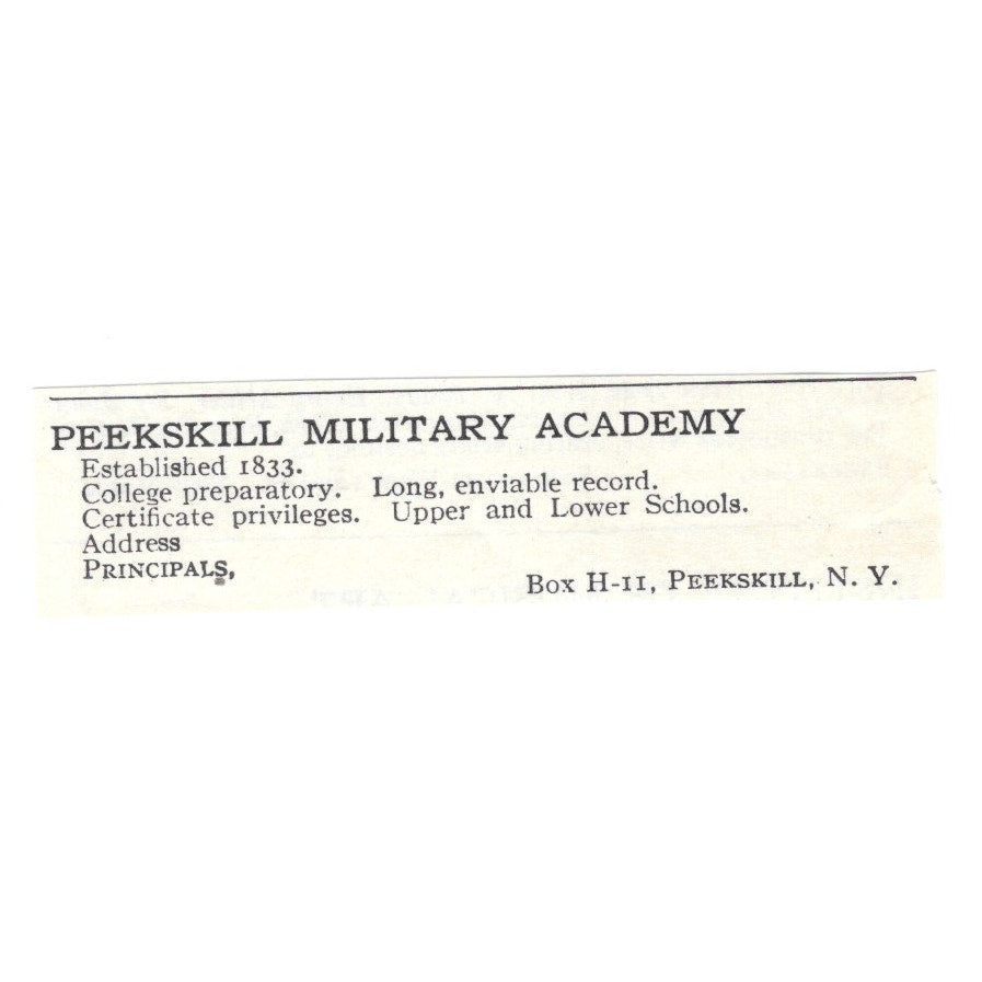 Peekskill Military Academy Peekskill NY 1924 Magazine Ad AD8-O6