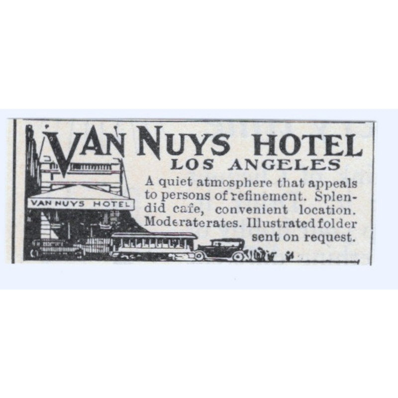 Van Nuys Hotel Los Angeles California 1924 Magazine Ad AD8-O4