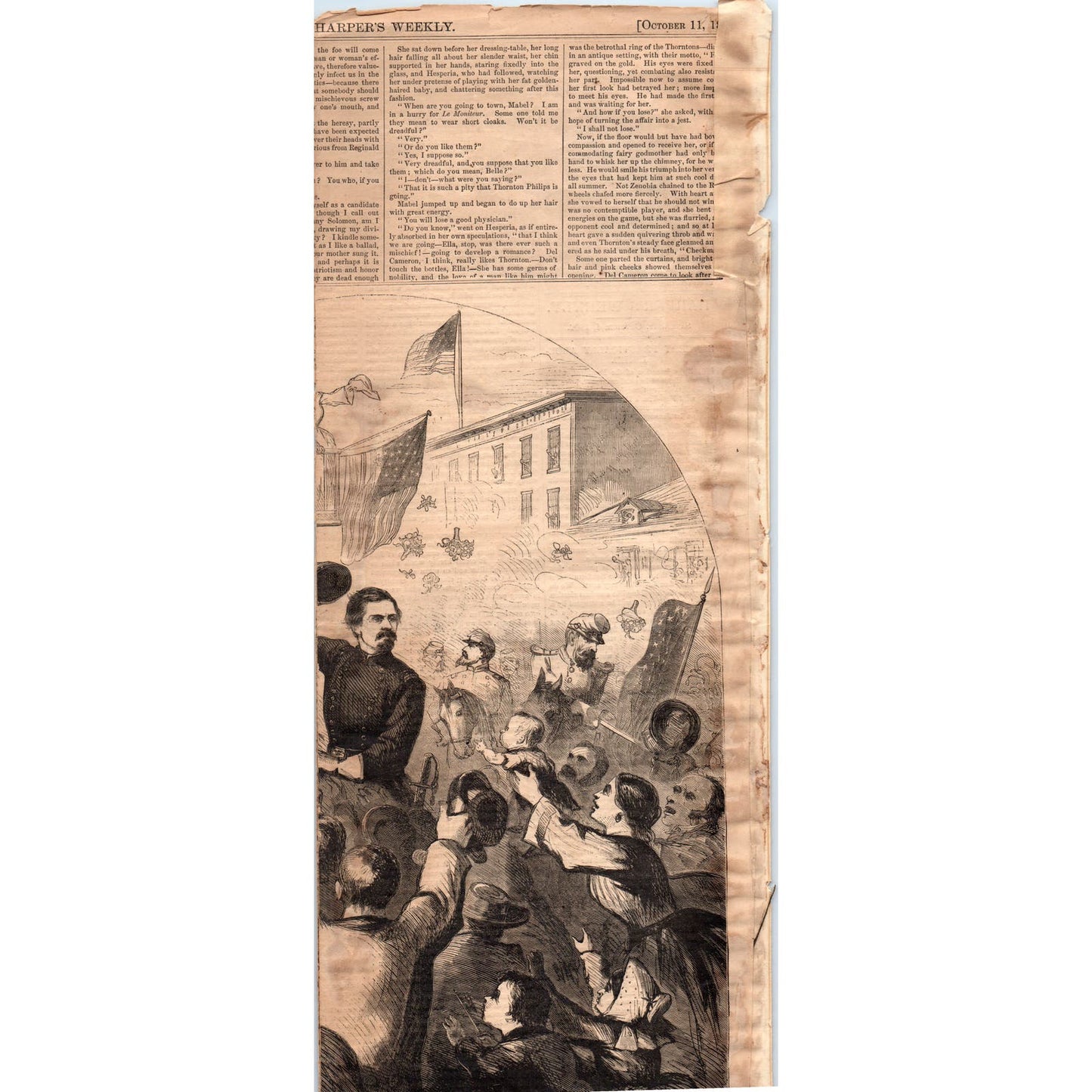 The Wharf at Louisville Original 1863 Civil War Engraving C107