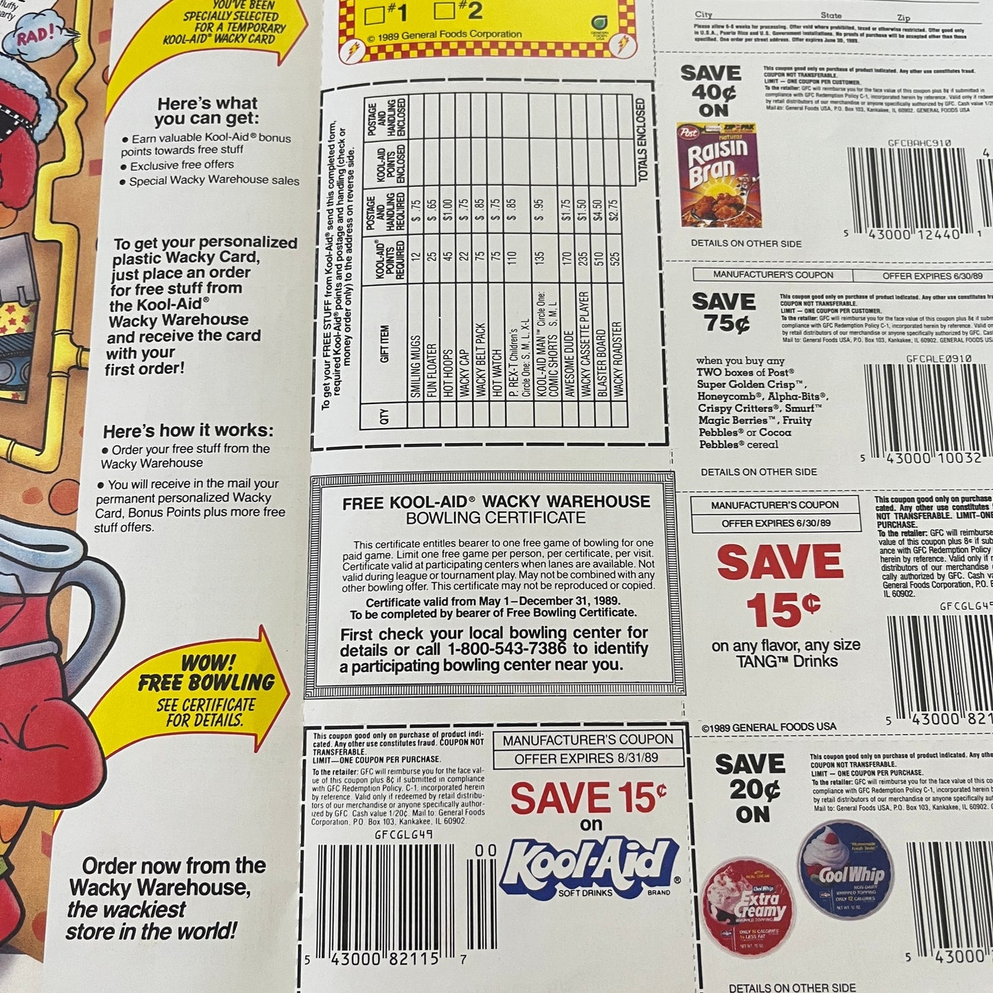 Kool-Aid Points Wacky Warehouse PurpleSaurus Rex Room 2 Page 1989 Ad AF3-3