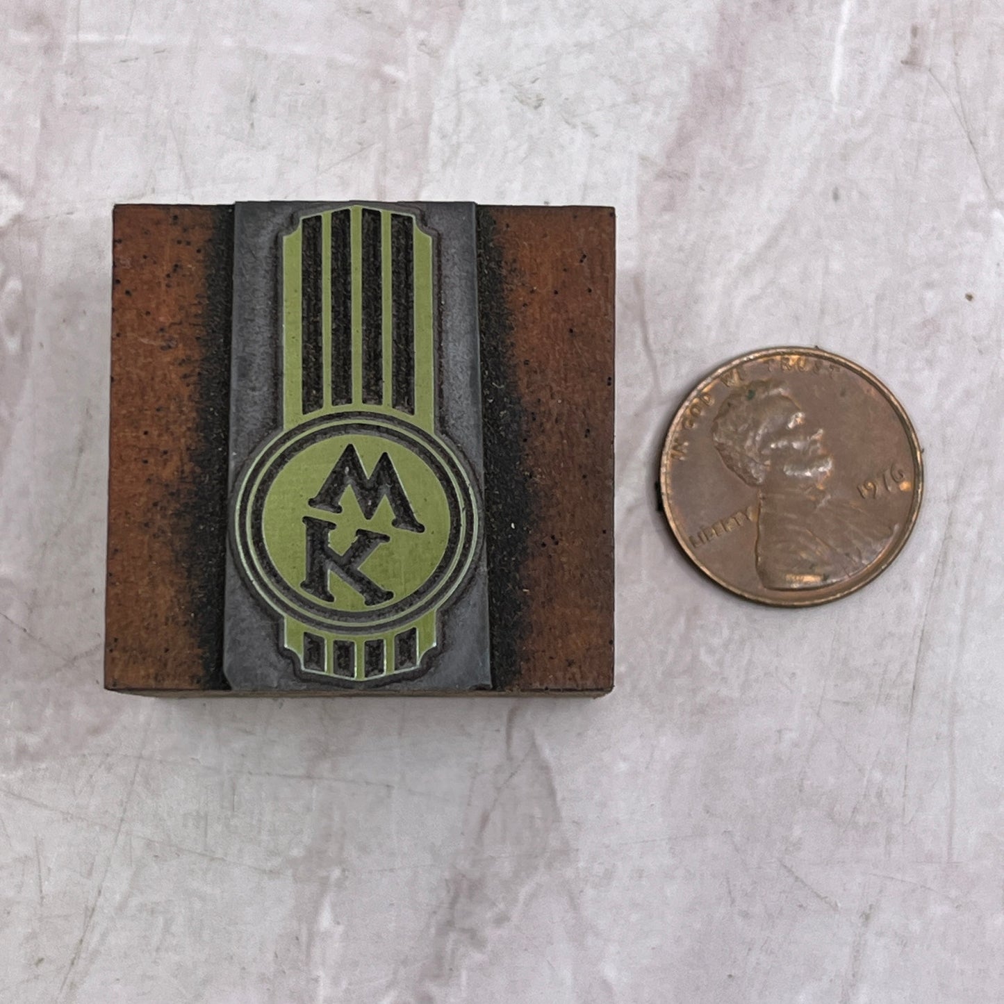 Retro Art Deco Kenworth KW Logo Vintage Letterpress Printers Block Plate SF5