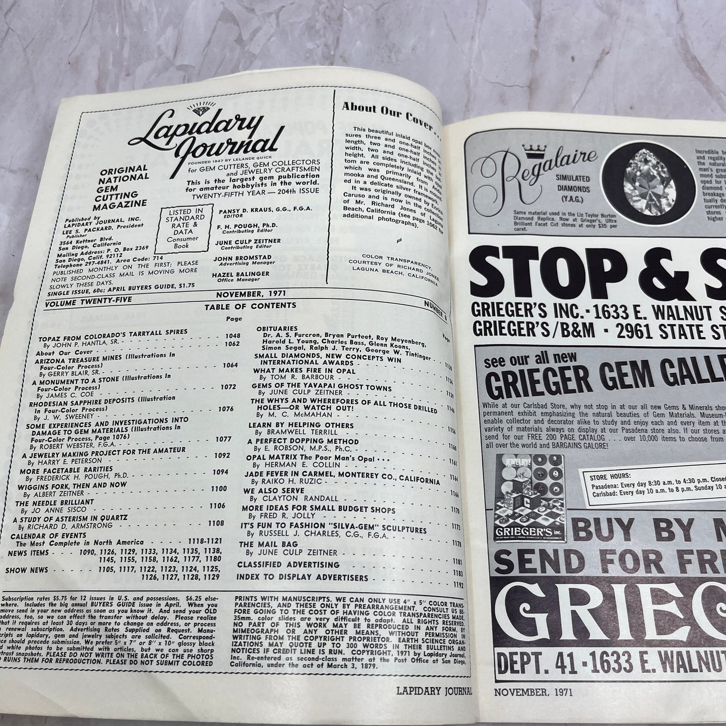 Antique Inlaid Opal Box - Lapidary Journal Magazine - Nov 1971 M22
