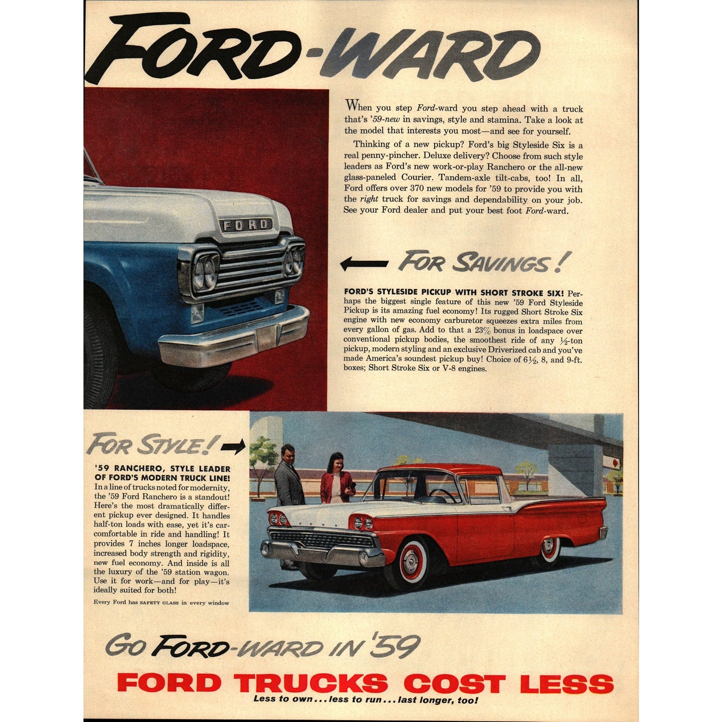 1950s Lucky Strike Football Referees Magazine Ad 9.5x13" V1-1