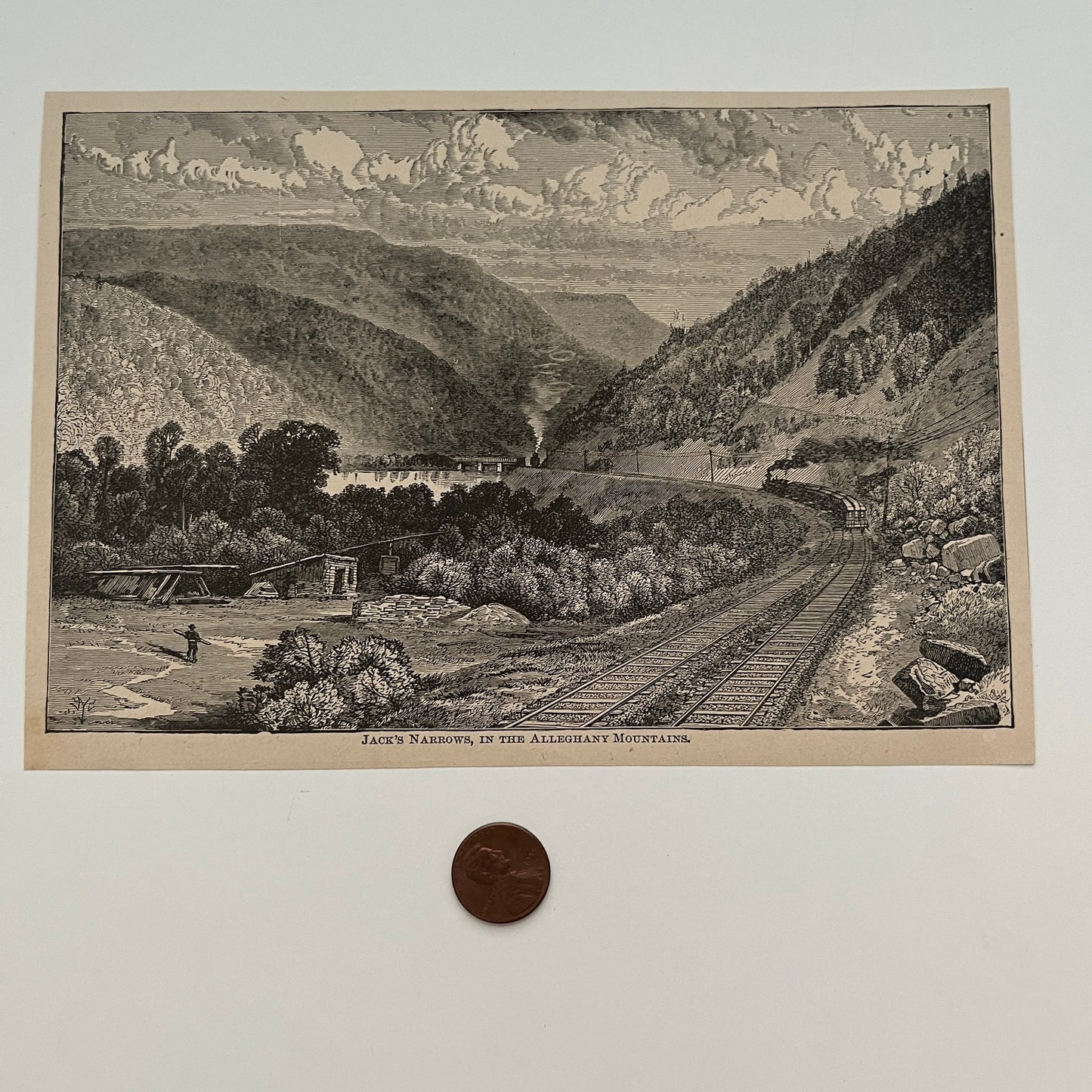 Jack's Narrows, in the Alleghany Mountains 1894 Art Engraving SAG4-8