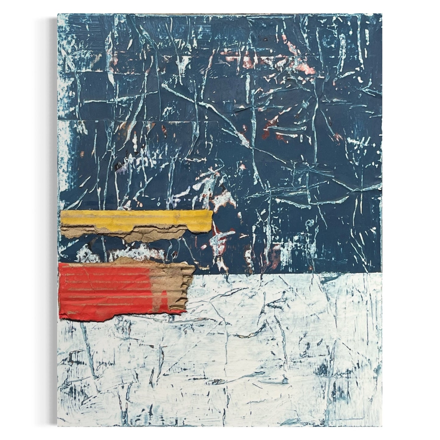 Original Mixed Media Modern Art Collage Painting 11x14 "Twilight"