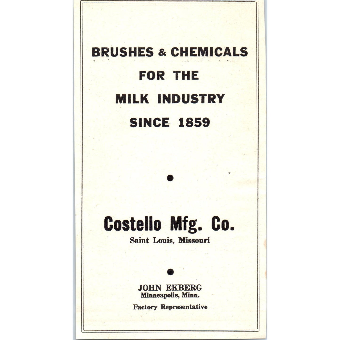 E.L. Benson Refrigerating Service St. Cloud, Costello Mfg St Louis 1953 Ad AE9-DC1