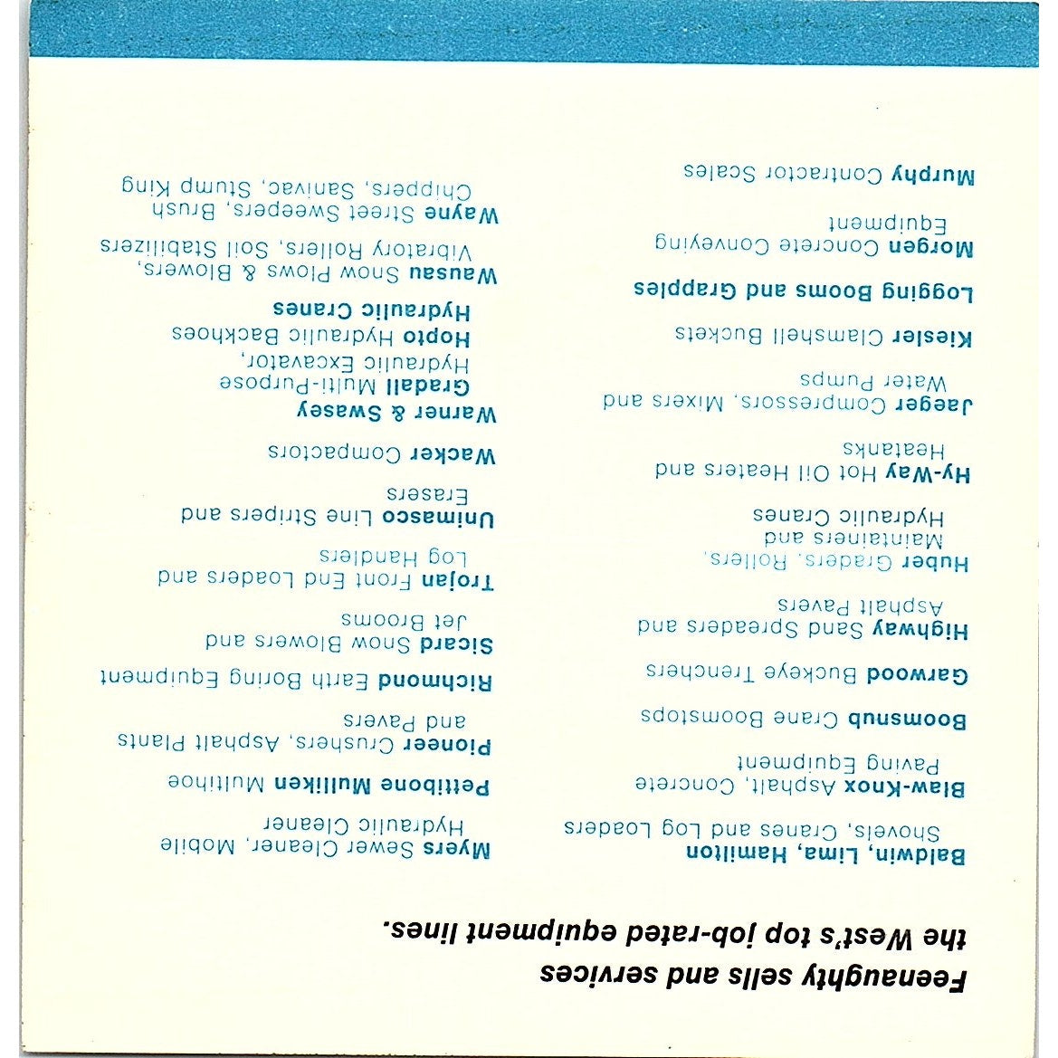 Feenaughty Machinery Co. R.W. Dick McNulty Portland Oregon Business Card SB4-B4