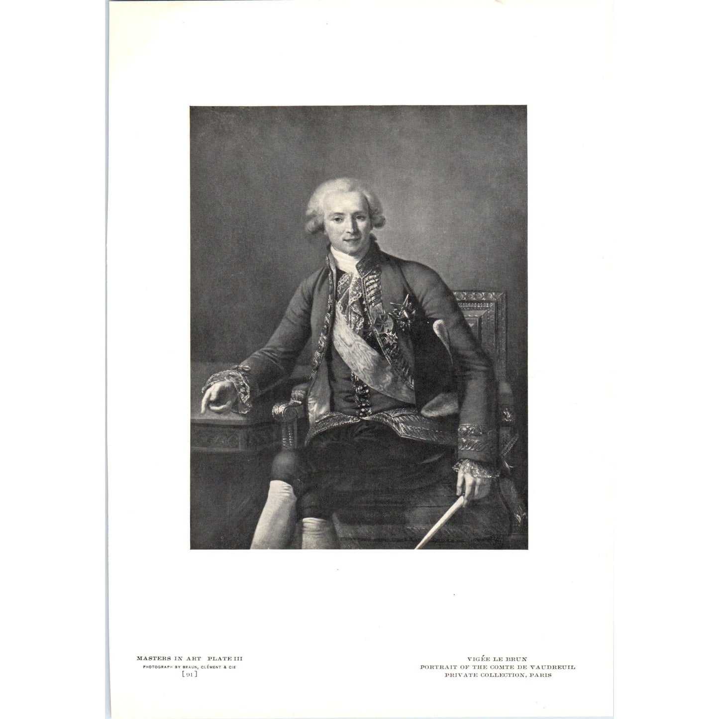 Portrait of the Comte De Vaudreuil - Vigée Le Brun c1905 Art Print D15