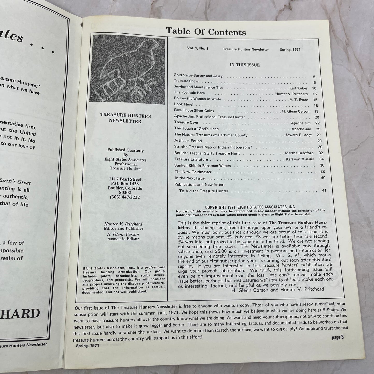 1971 Spring - Treasure Hunters Newsletter - Spanish Treasure or Modern Hoax M19