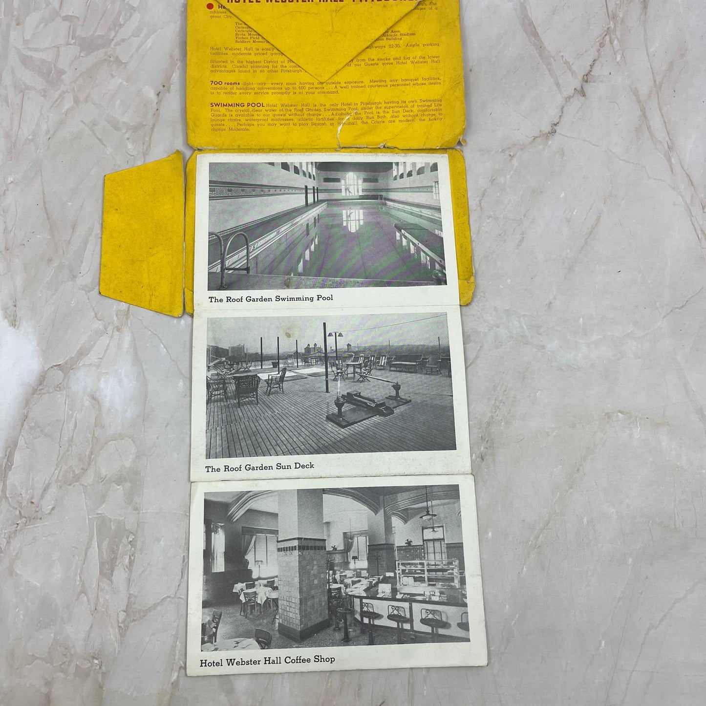 Hotel Webster Hall Pittsburgh PA Vintage Souvenir Folder Book Views TI8-S2