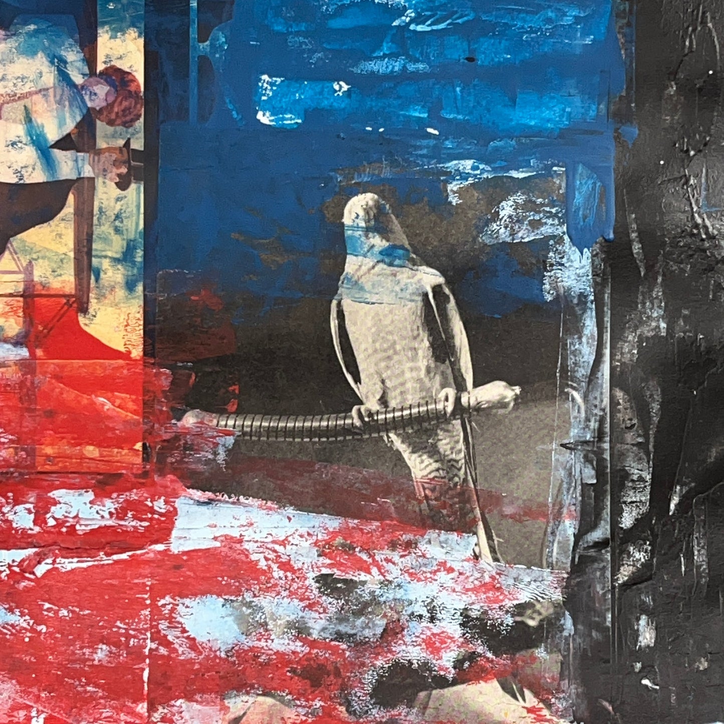 Original Mixed Media Abstract Modern Art Painting 24x36 "Agnew Quits" Signed