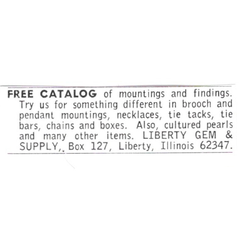 Liberty Gem & Supply Liberty Illinois 1972 Ad AF8-S20