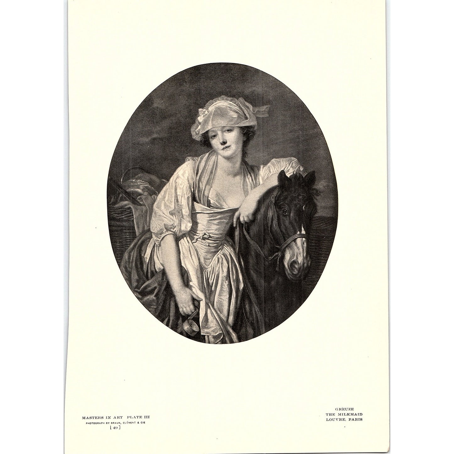 The Milkmaid - Greuze - 1904 Litho Art Print AF5-6