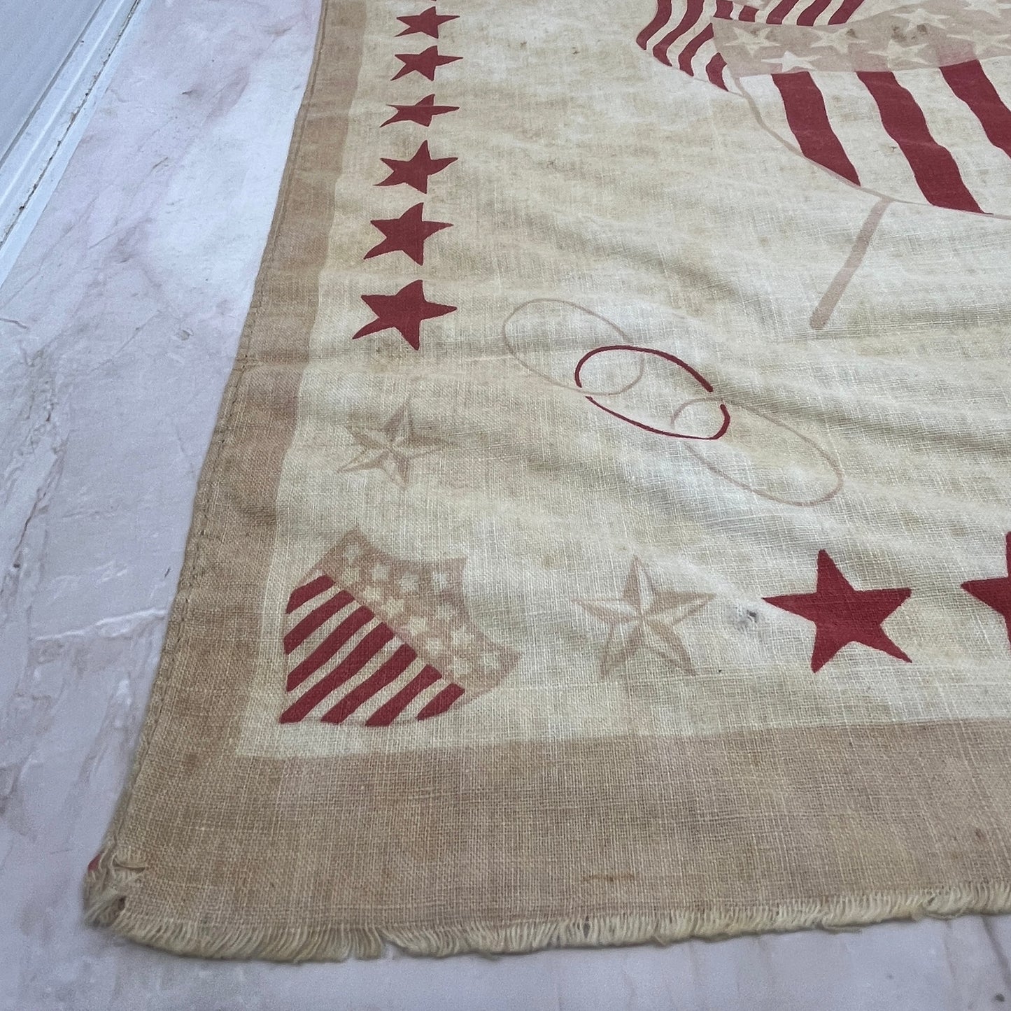 1888 RARE Republican Protection Benjamin Harrison Campaign Banner Flag D21