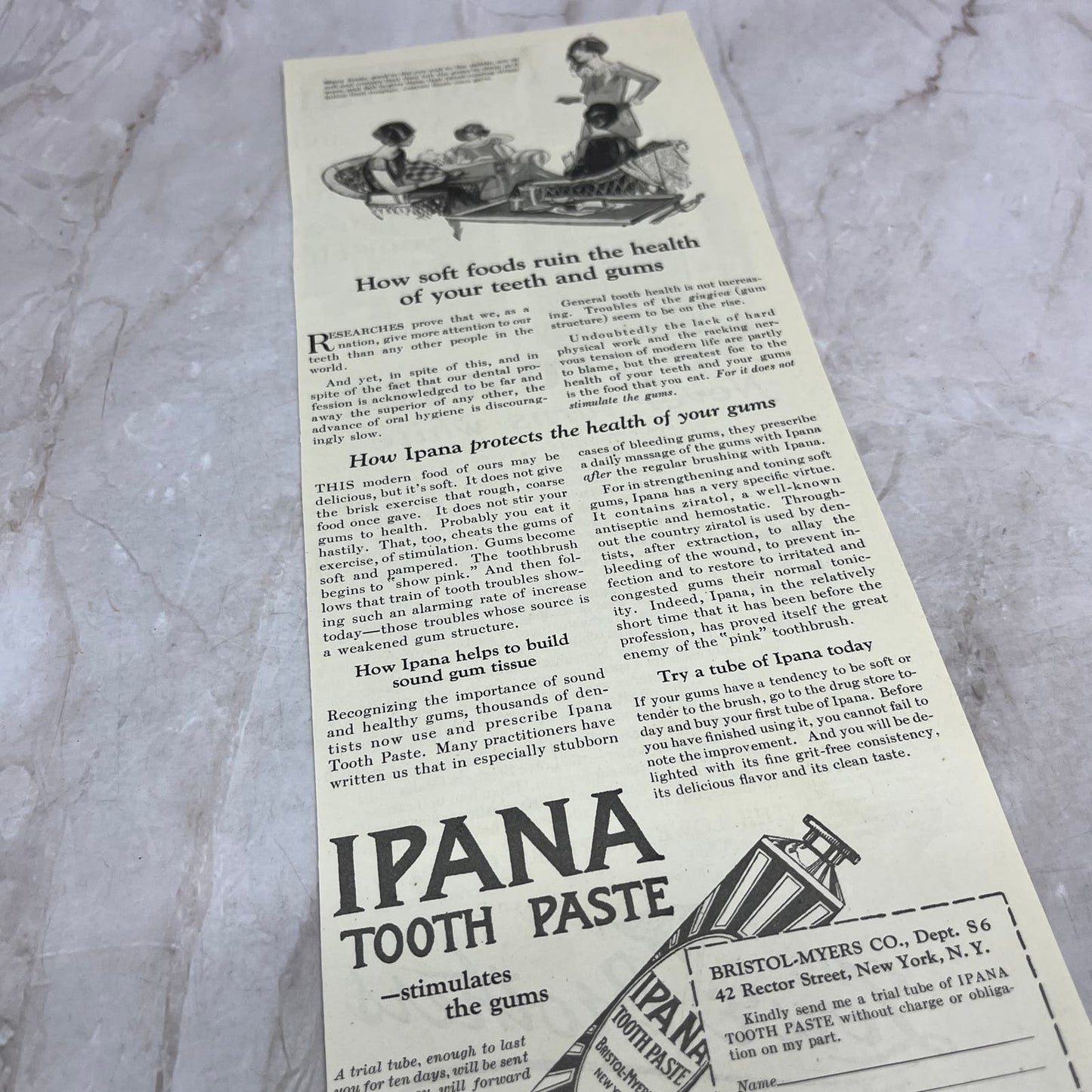 Ipana Toothpaste Bristol-Myers Co NY 1924 Magazine Ad FL6-11