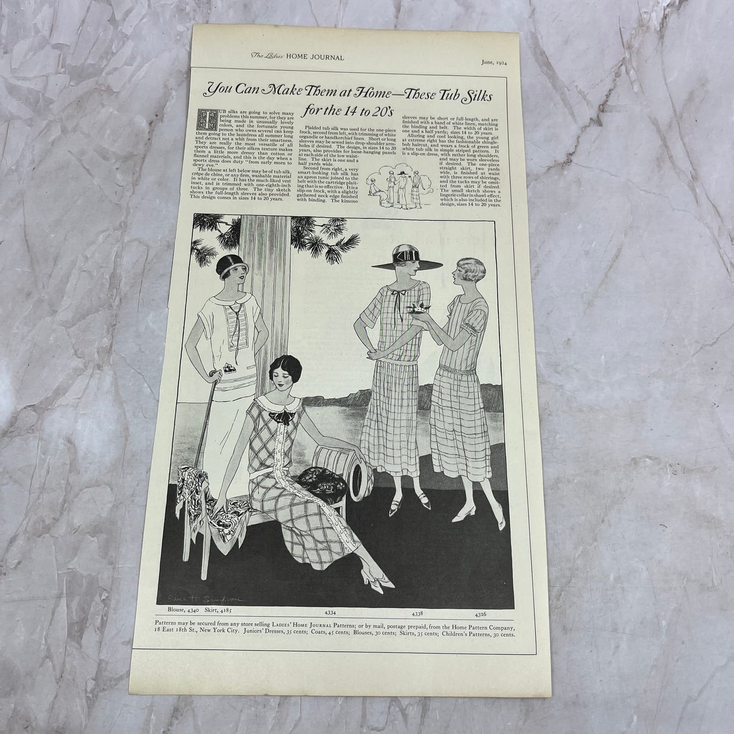Tub Silks for the 14 to 20s You Can Make At Home 1924 Magazine Ad FL6-11