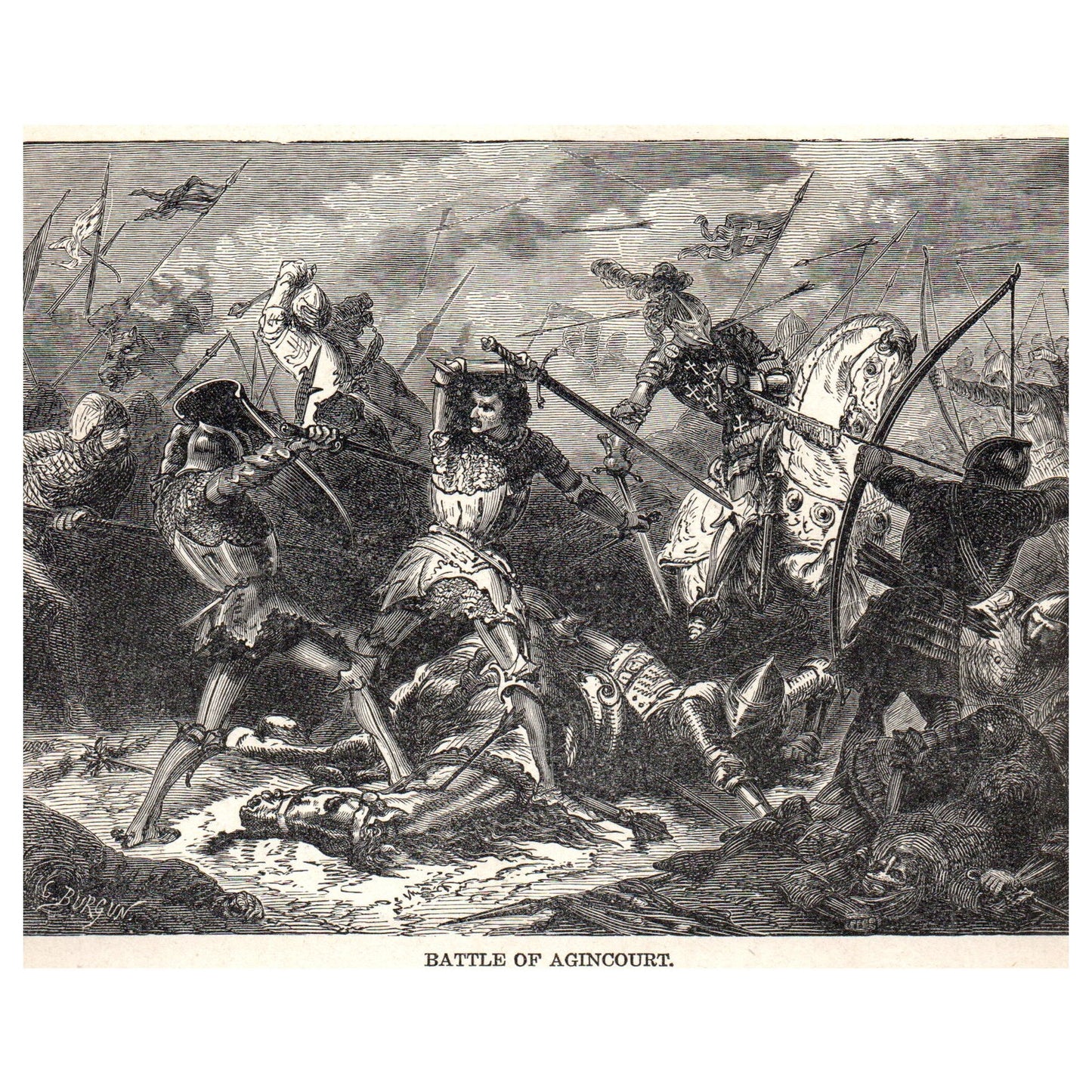 Roving Bands of Armagnacs 1911 Engraving Print AF5-7