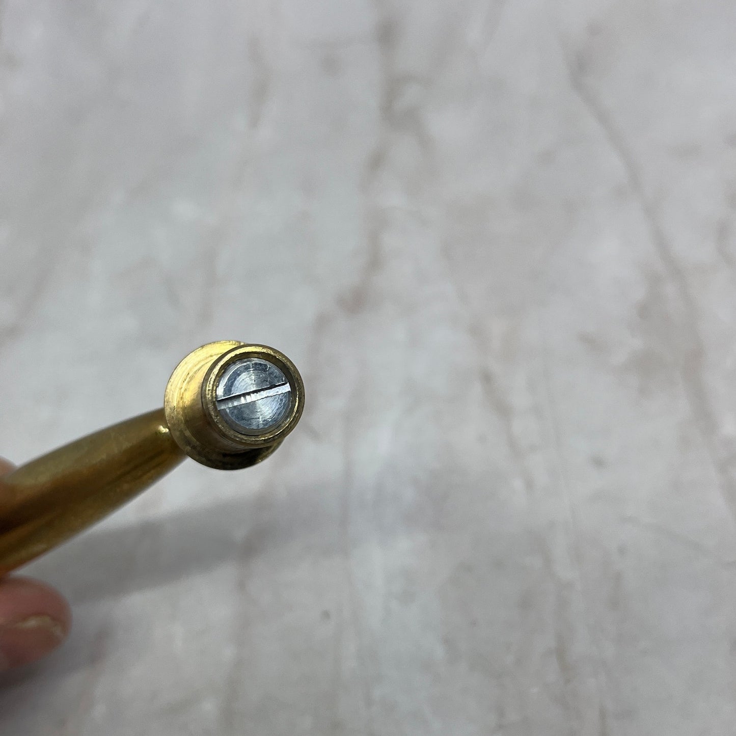 Vintage Original Brass Metal Desk Pen Socket TG8