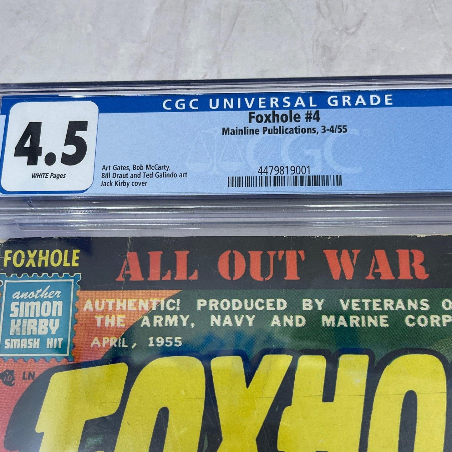 Foxhole #4 1955 CGC 4.5 White Pages Jack Kirby Cover