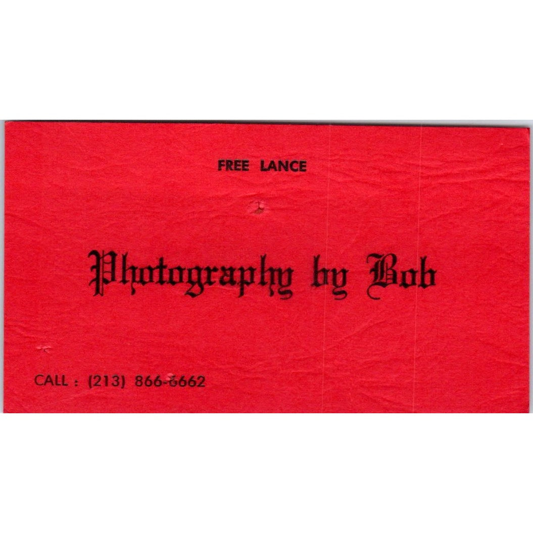 Photography By Bob Los Angeles CA Vintage Business Card SD8-B17