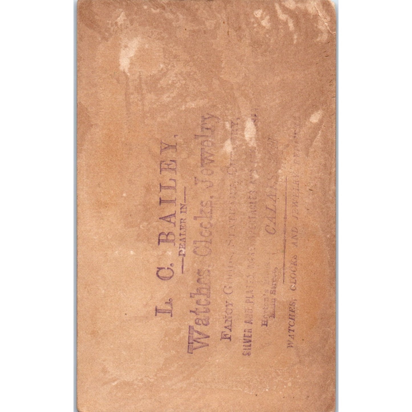 L.C. Bailey Robbins & Son Dry Goods Calais ME c1880 Victorian Trade Card AF1-AP8